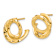 14k Yellow Gold Polished and Diamond-Cut Intertwined Circle Stud Earrings