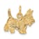 14k Yellow Gold Textured Ruby Eye Scottie Dog Charm