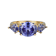 Blue Cubic Zirconia 18k Yellow Gold Over Silver June Birthstone Ring 4.27ctw