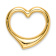 14k Yellow Gold 3D Polished Heart Chain Slide Pendant