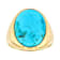 Turquoise Solitaire Dome Ring In 18K Gold Over Sterling Silver 18x13mm