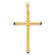 14k Yellow Gold Polished and Textured with Black Onyx Cross Pendant