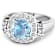 2.21ctw Blue Aquamarine and Diamond 14K White Gold Halo Ring