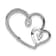 Rhodium Over 14k White Gold Diamond Double Hearts Chain Slide Pendant