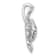 Rhodium Over Sterling Silver Polished Flower Back Turtle Chain Slide Pendant