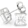 Moissanite PrIncess-Cut Stud Earrings In PlatInum-Enhanced Sterling Silver