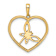 14k Two-tone Gold Diamond-cut Dragonfly in Heart Pendant