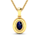 1.30ctw 14K Yellow Gold Blue Sapphire and White Diamond Pendant with 18
inch Cable Chain