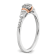 14K Two-tone White and Rose Gold Cluster Diamond Engagement Ring 0.11ctw