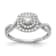 Rhodium Over 14K White Gold Lab Grown Diamond Double Halo Engagement
Ring 0.74ctw