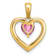 14k Yellow Gold Lab Created Pink Sapphire and Diamond Heart Pendant