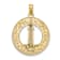 14k Yellow Gold Textured Hilton Head Island with Enameled Lighthouse in
Circle Charm