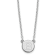 Rhodium Over Sterling Silver Tiny Circle Block Letter B  Initial Necklace