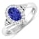 Oval Violet Tanzanite and Diamond 14K White Gold Halo Ring 0.89 ctw
