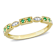 Emerald and Diamond 10K Yellow Gold Ring 0.14ctw