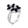 2.20ctw Oval Black Sapphire with White Diamond Sterling Accent Rhodium
Over Sterling Silver Ring