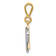 14k Yellow Gold and 14k White Gold Star of David with Heart Pendant