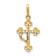 10k Yellow Gold Cubic Zirconia Budded Cross with Cross Dangle Pendant