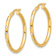 14k Yellow Gold 1 1/4" Polished Cubic Zirconia Hoop Earrings