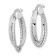Rhodium Over 14k White Gold Polished and Textured 15/16" Oval
Hinged Hoop Earrings