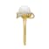 8mm Round White Freshwater Pearl and 0.13ctw Diamond 10K Yellow Gold
Swirl Halo Ring