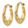 14k Yellow Gold and Rhodium Over 14k Yellow Gold 9/16" Satin
Diamond-Cut Hoop Earrings
