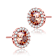 Coffee Color CZ Halo Stud Earrings In 18K Rose Gold Over Sterling Silver