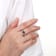 Round Blue Sapphire with White Sapphire Accents Sterling Silver
Crossover Open Design Ring, 0.65ctw
