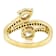 Diamond Simulant Pear And Square Bypass Ring In 18K Gold Over Sterling
Silver 2.93ctw