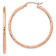 14k Rose Gold 1 3/8" Polished Large Diamond-Cut Tube Hoop Earrings