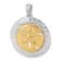 Rhodium Over Sterling Silver Yellow Textured Sand Dollar Pendant