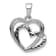 Rhodium Over 14k White Gold Diamond Entwined Hearts Pendant