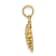 10K Yellow Gold 2D Beaded Textured Scallop Shell Charm