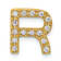 14K Yellow Gold Diamond Letter R Initial Charm