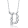 Initial D Mixed Cut CZ Pendant Necklace In Sterling Silver 18 Inch