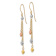 14k Yellow Gold, 14k White Gold and 14k Rose Gold Diamond-Cut Triple
Heart Dangle Earrings