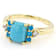 Turquoise, Neon Apatite And White Zircon Ring In 18K Gold Over Sterling
Silver 0.40ctw
