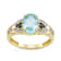 Aquamarine and Sapphire with Diamond Accent 10K Yellow Gold Ring 1.81ctw