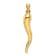 14k Yellow Gold 3D Italian Horn Pendant
