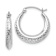 Rhodium Over 14k White Gold Textured 3/4" Hoop Earrings