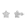 White Cubic Zirconia 14k White Gold Star Earrings With Velvet Gift Box 0.30ctw