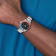 Charles Hubert Stainless Steel Black Dial Red/Blue Bezel Watch