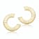 Ribbed Open Circle Drop Earrings In 14K Gold Over Brass
