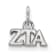 Rhodium Over Sterling Silver LogoArt Zeta Tau Alpha Extra Small Pendant
