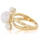Freshwater Pearl Three-Stone Ring In 18K Gold Over Sterling Silver