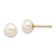 10k Yellow Gold 6-7mm White Button Freshwater Cultured Pearl Stud Earrings