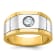 10K Two-tone Yellow and White Gold Men's Polished, Satin and Grooved A
Diamond Ring 0.50ctw