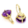 Amethyst Solitaire Drop Earrings
