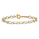 14k Two-tone Gold Oval and Diamond-Cut Circle Bracelet