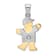 14k Yellow Gold and 14k White Gold Diamond Kid Pendant